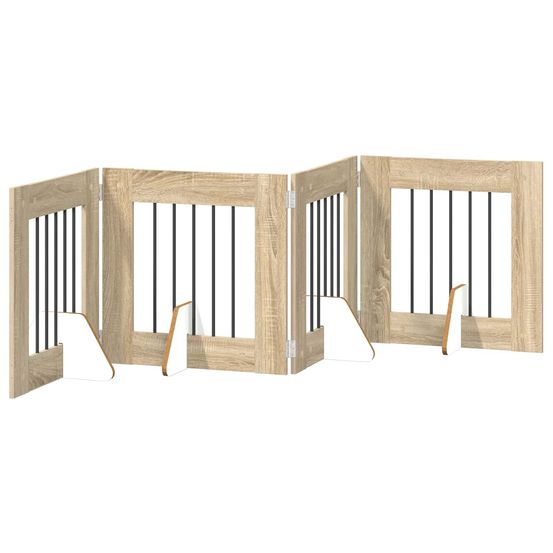 Porte de chien pliable avec supports 4 pc chêne sonoma 241 cm