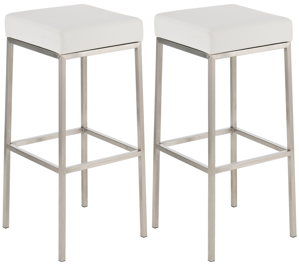 Lot de 2 tabourets de bar montreal 80 simili cuir acier inoxydable