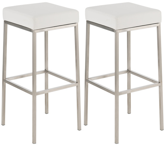 Lot de 2 tabourets de bar montreal 80 simili cuir acier inoxydable