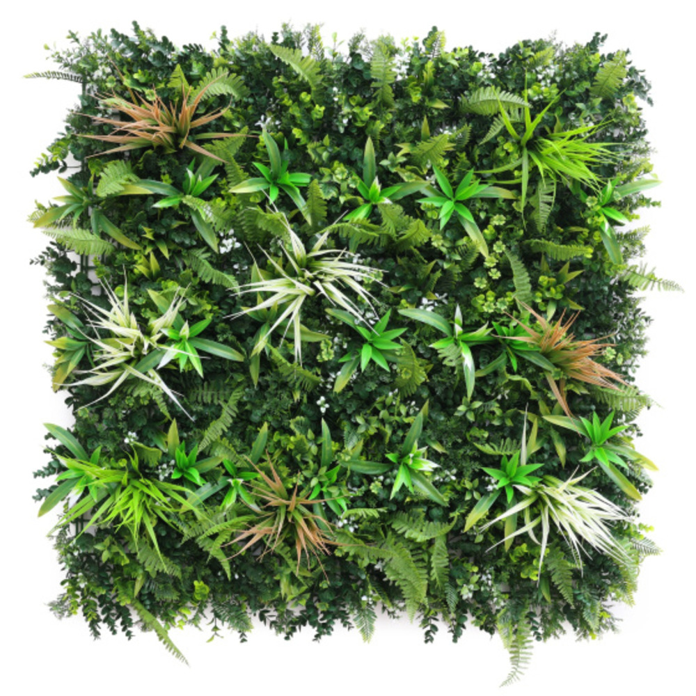 Mur végétal synthétique - forêt tropicale - intérieur et extérieur - 0,5 m x 0,5 m