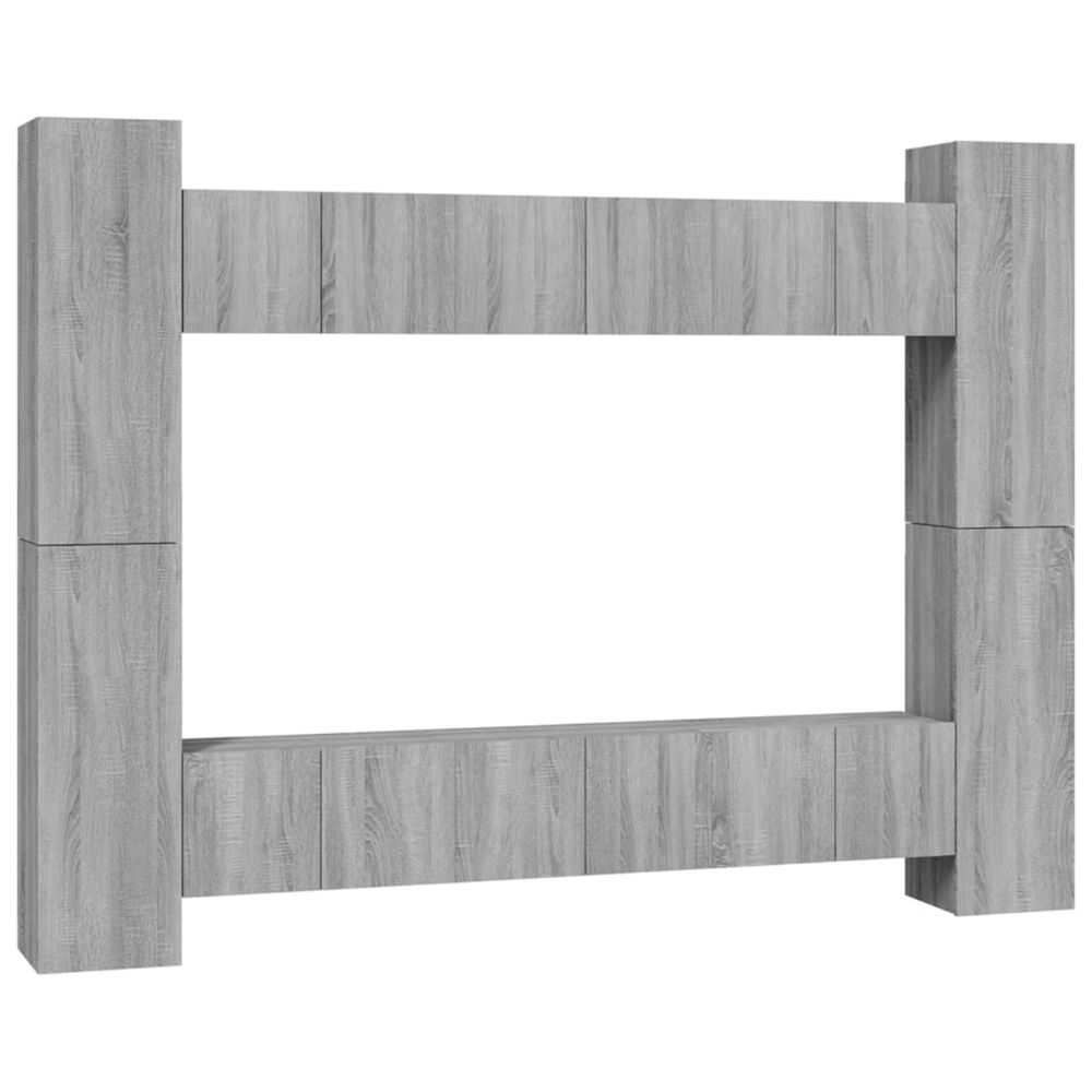 Ensemble de meubles tv 10 pcs sonoma gris bois d'ingénierie