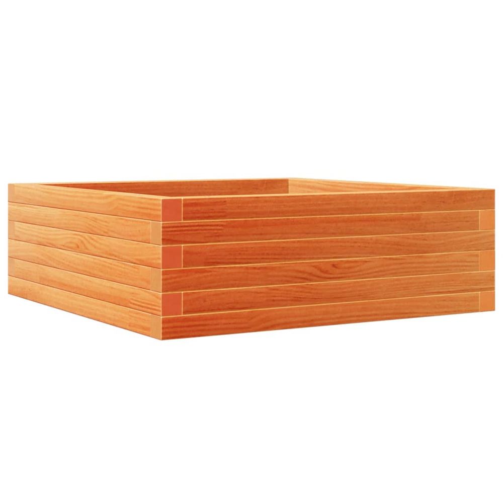 Jardinière d'extérieur cire marron 70x70x23 cm bois de pin massif