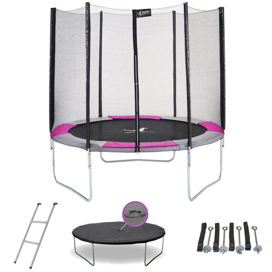 Trampoline rond ø250cm avec filet, échelle, bâche et kit ancrage- ralli 250