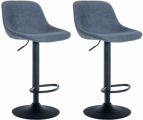 Lot de 2 tabourets de bar loft tissu