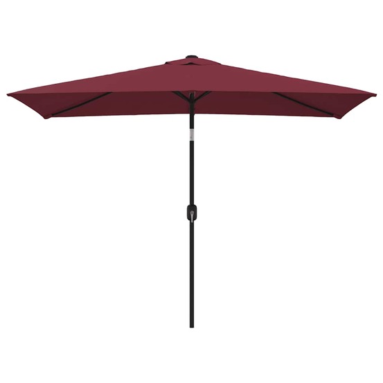 Parasol d'extérieur avec mât en métal 300x200 cm rouge bordeaux