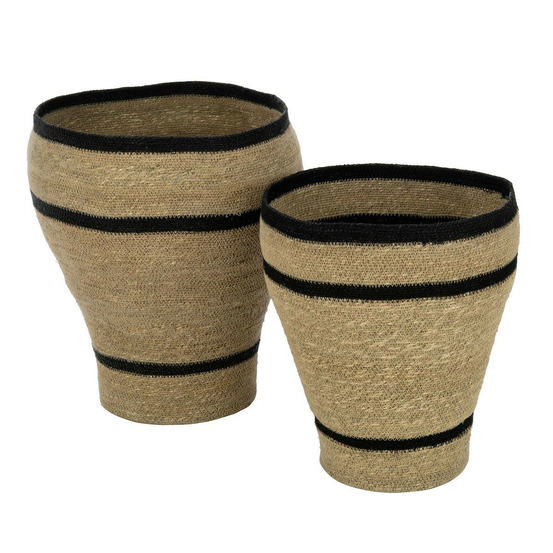 Lot de 2 cache-pots paniers lignes
