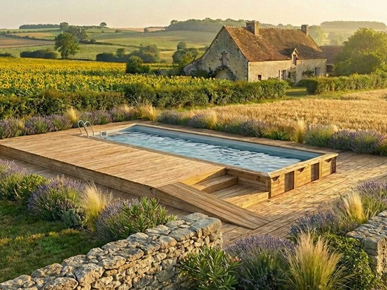 Piscine bois mint 10,10 x 4,18 x 1,46 m