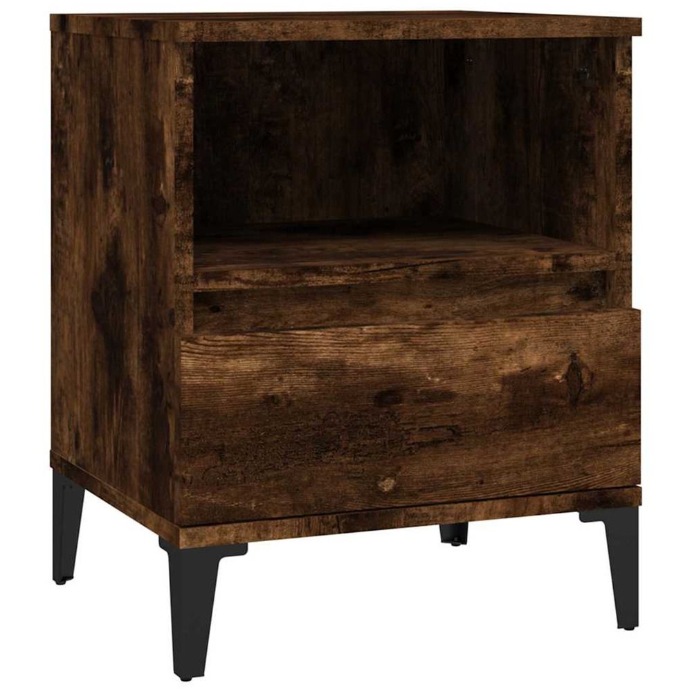 Table de chevet chêne fumé 40x35x50 cm