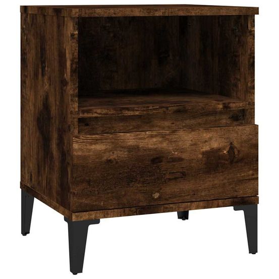 Table de chevet chêne fumé 40x35x50 cm