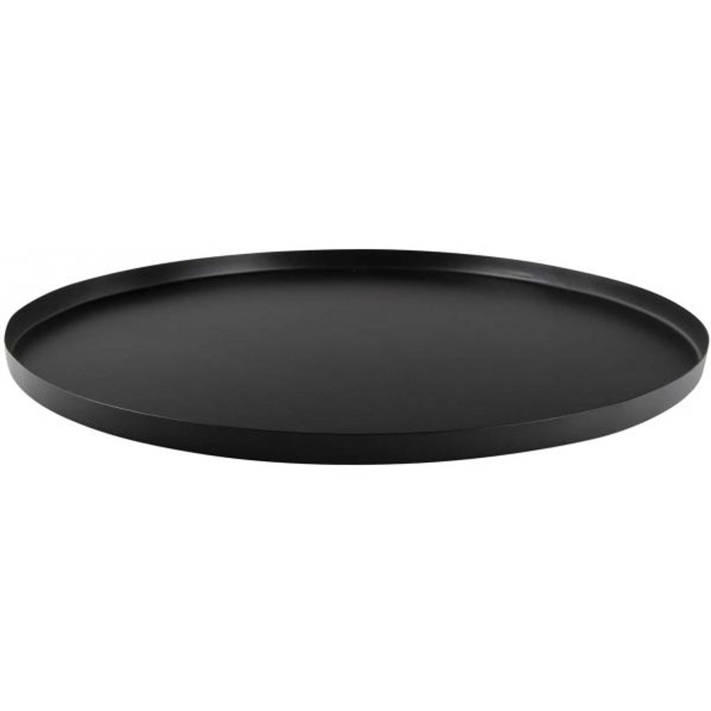 Plateau rond en métal tray 39.5 cm noir