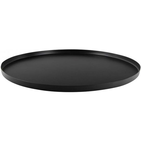 Plateau rond en métal tray 39.5 cm noir