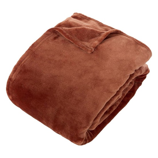 Plaid flanelle ollis terracotta 260x240cm