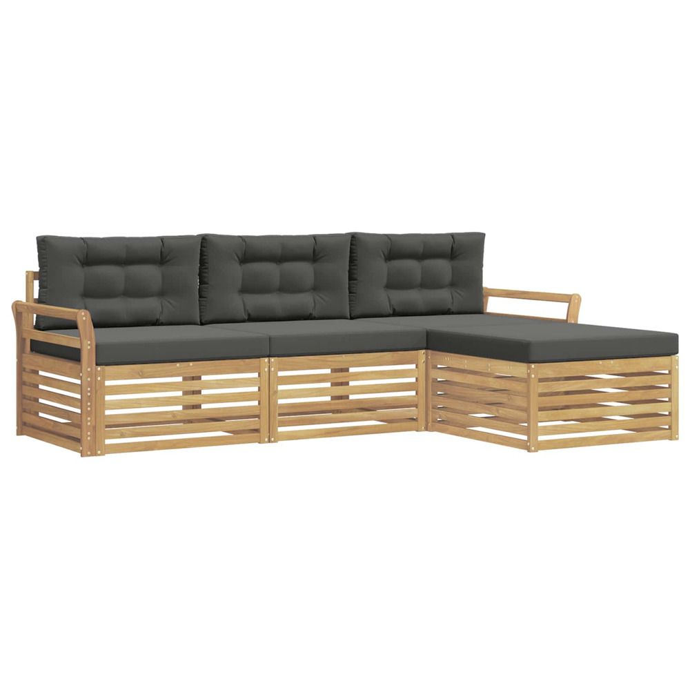 Ensemble de canapés d'extérieur 4 pc blanc et anthracite