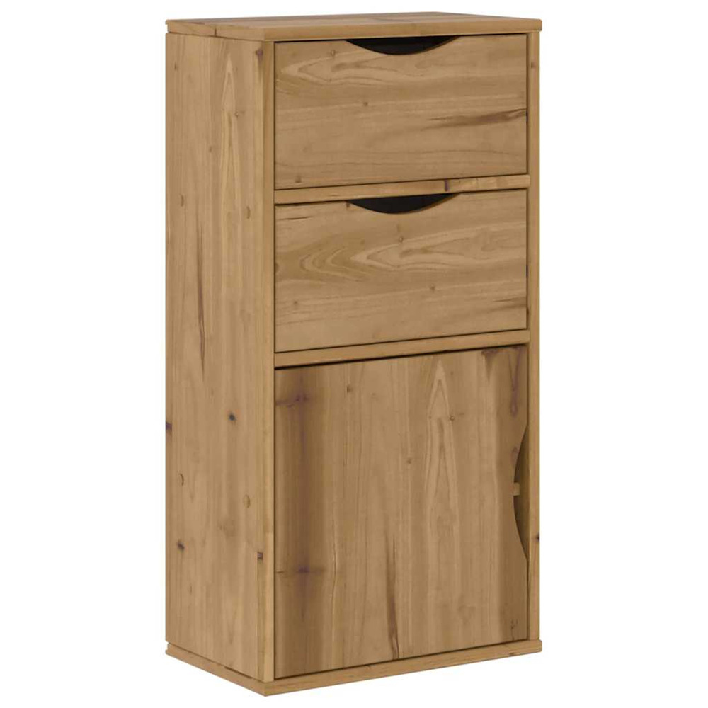 Armoire latérale avec tiroirs odda 40x24x79 cm bois massif pin