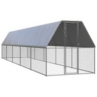 Poulailler d'extérieur 2 x 10 x 2 m acier galvanisé toit résistant à l'eau
