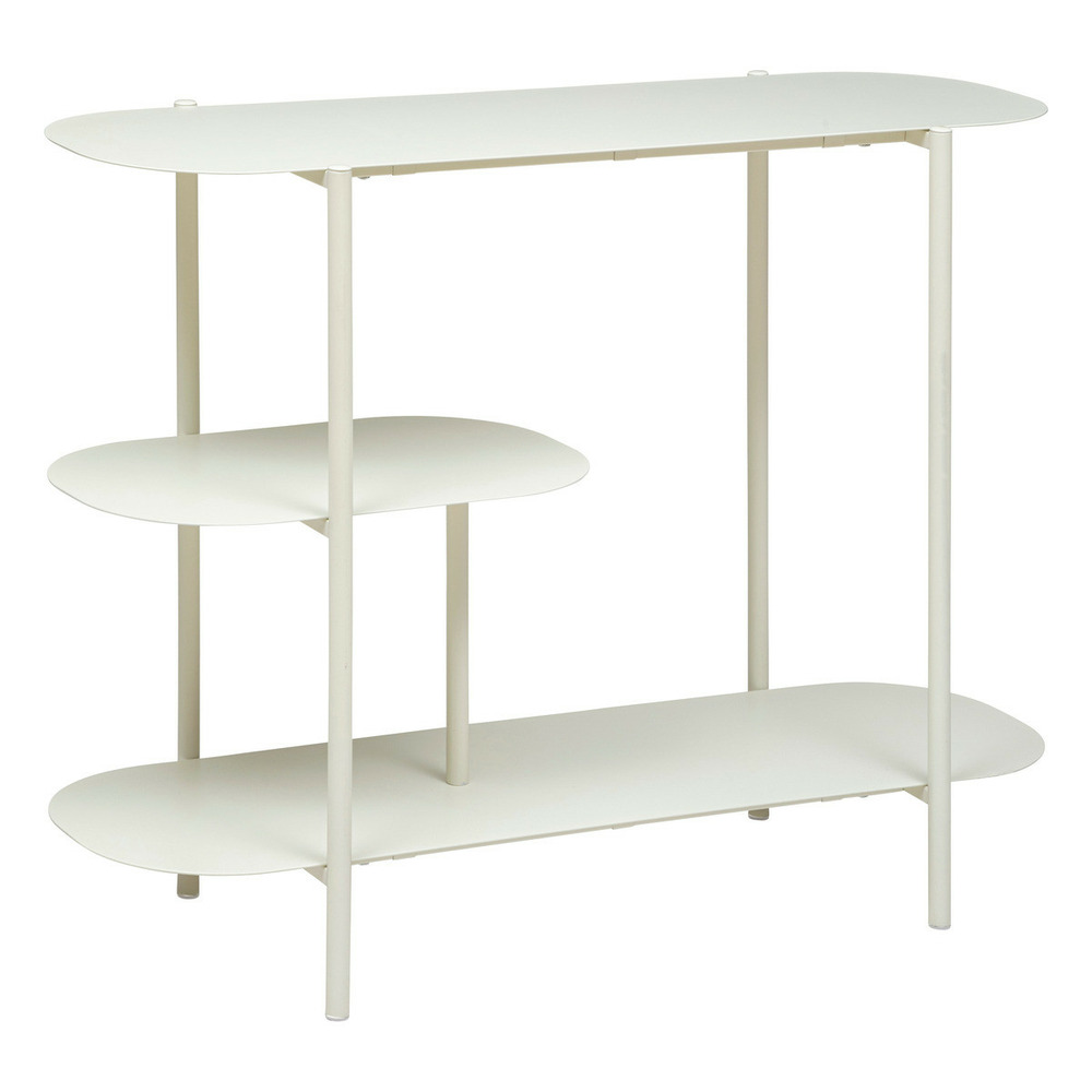Meuble étagère de rangement 3 niveaux en métal blanc ivoire