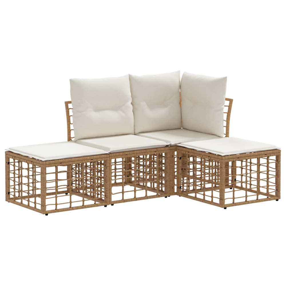 Ensemble de canapés d'extérieur naturel polyester