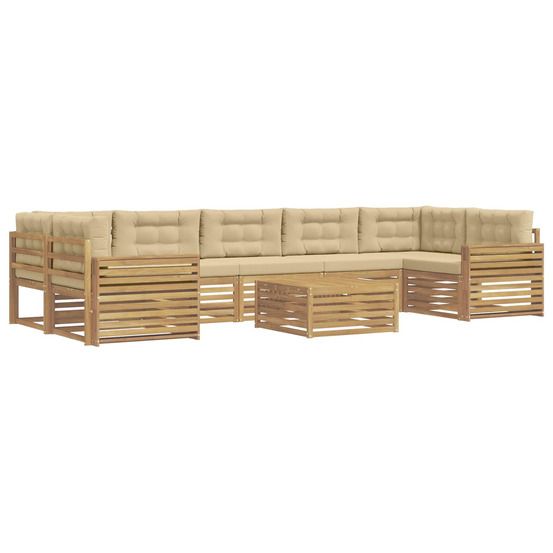 Ensemble de canapés d'extérieur 8 pc blanc et beige