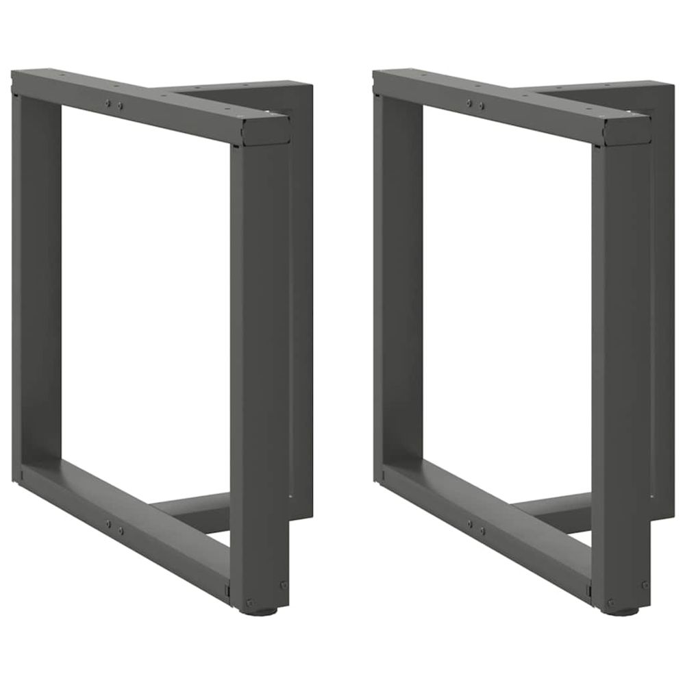 Pieds de table à manger en t 2 pièces anthracite 80 x 35 x (72-73) cm acier