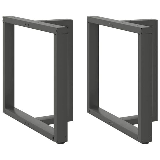 Pieds de table à manger en t 2 pièces anthracite 80 x 35 x (72-73) cm acier