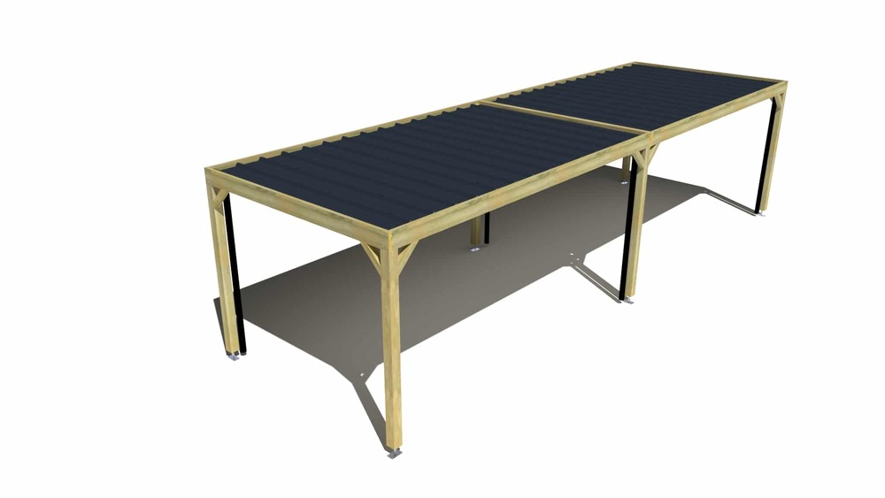 Carport bois • 10m x 3m • indépendante • sens largeur • livraison comprise