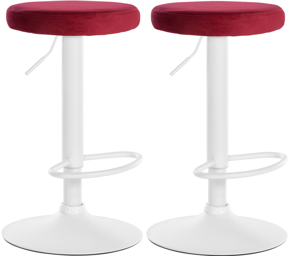 Lot de 2 tabourets de bar ponte velours blanc