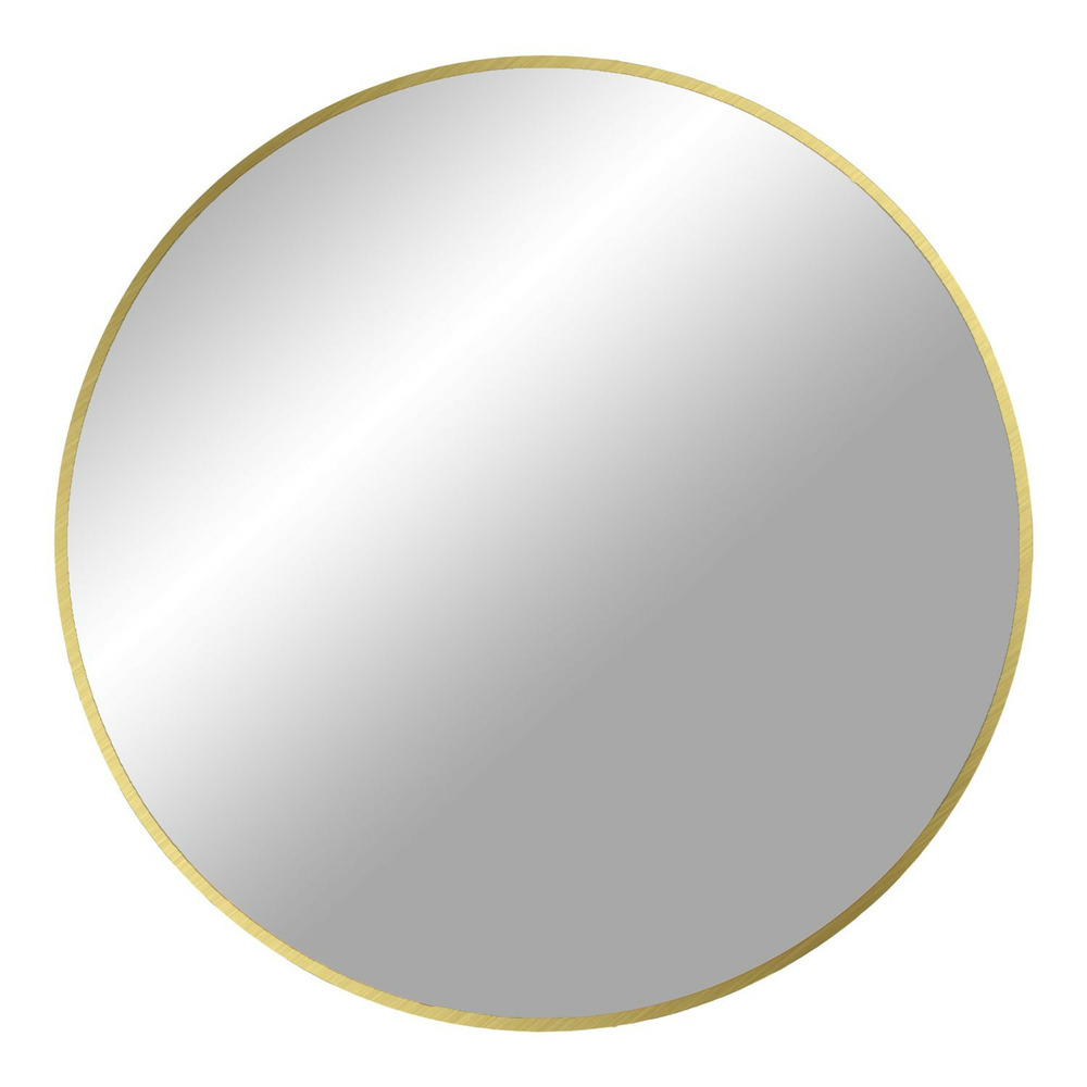 Miroir rond en aluminium avec cadre marron clair ø 80 cm