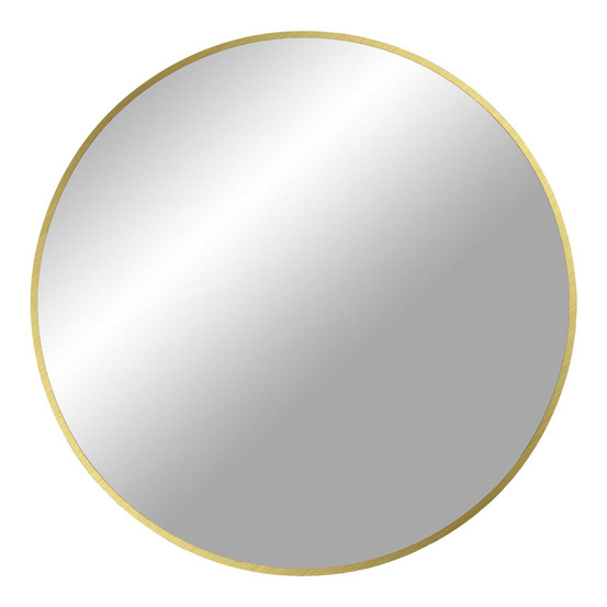 Miroir rond en aluminium avec cadre marron clair ø 80 cm