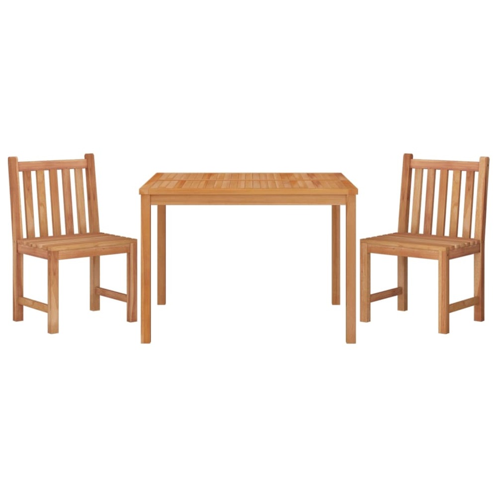 Ensemble à dîner salon de jardin meuble d'extérieur 3 pièces bois de teck massif