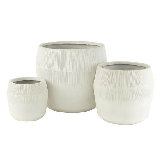 Lot de 3 cache-pots en argile