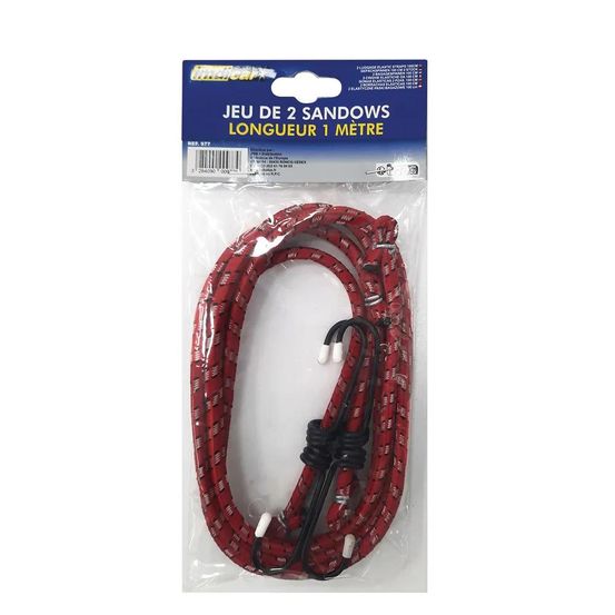 Lot de 2 tendeurs élastiques 1 mètre avec crochets