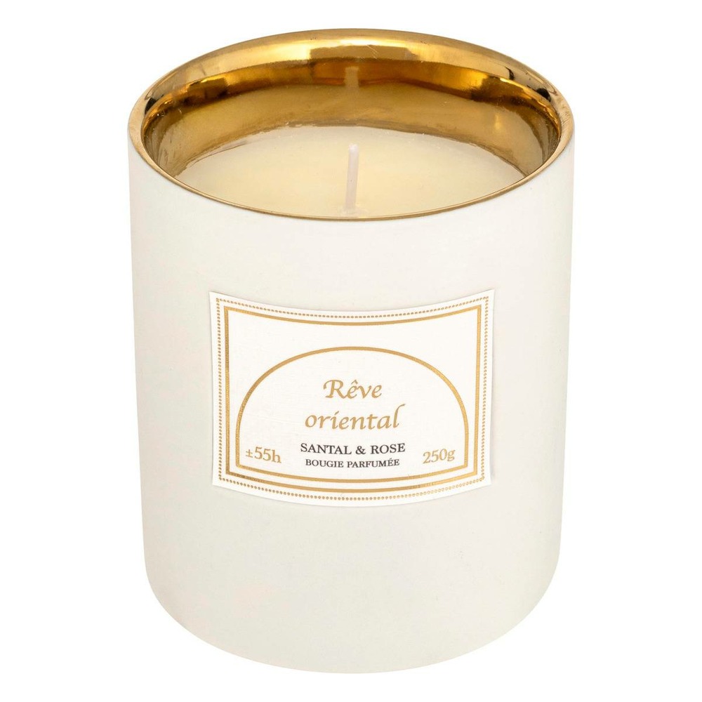 Bougie parfumée lucia 250g pot céramique santal