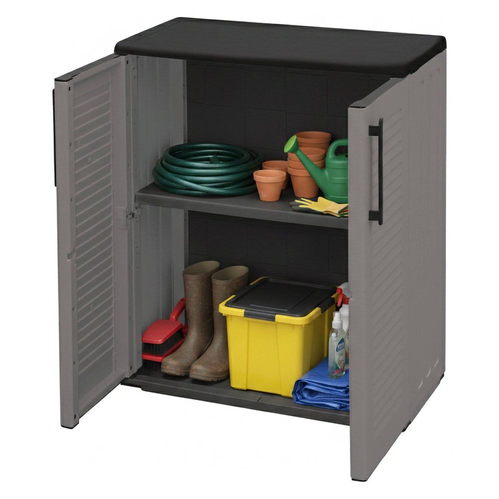 Armoire extérieure arisa, une étagère 68x37x84h cm gris