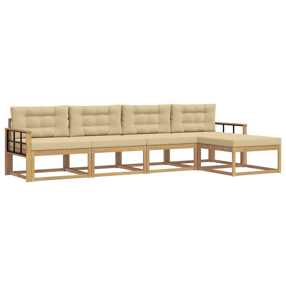 Ensemble de canapés d'extérieur 4 pc blanc et beige polyester