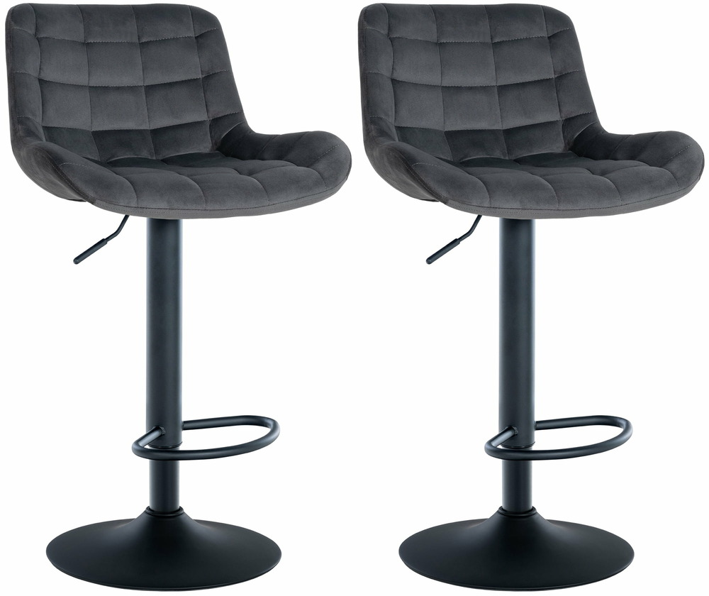 Lot de 2 tabourets de bar tover velours