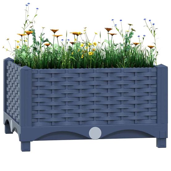 Carré potager en polypropylène robuste pour jardin et balcon gris 40x40cm