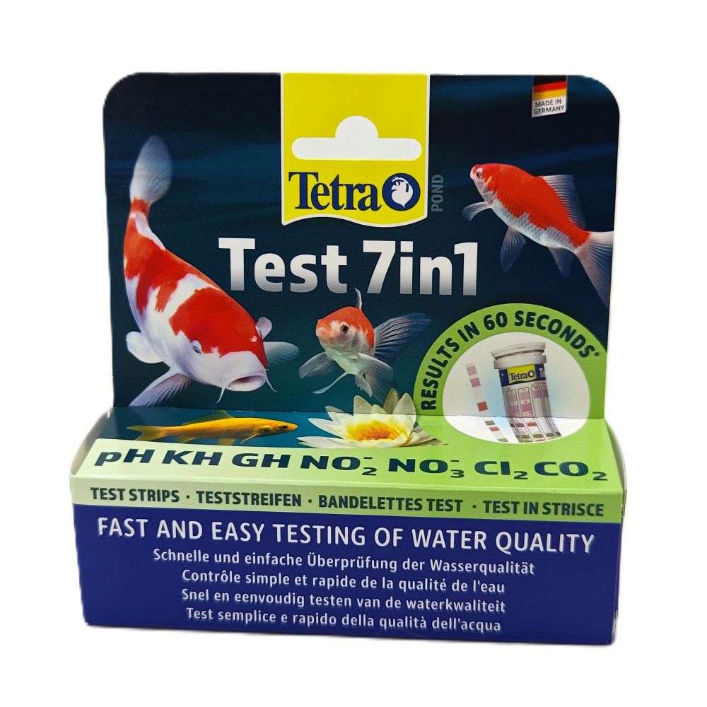 Bandelettes de test d'eau tetra pond test 7in1 (25 pièces) pour bassin