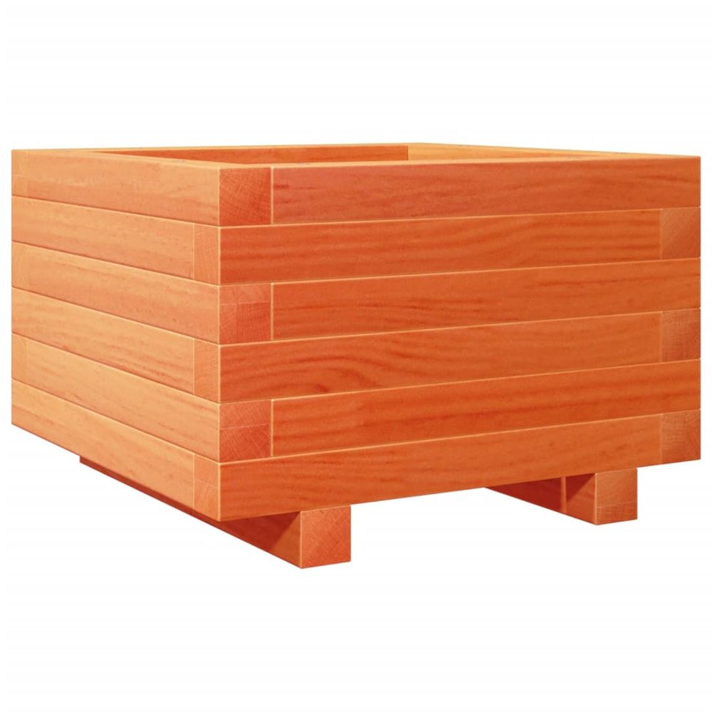 Jardinière d'extérieur cire marron 40x40x26,5 cm bois de pin massif