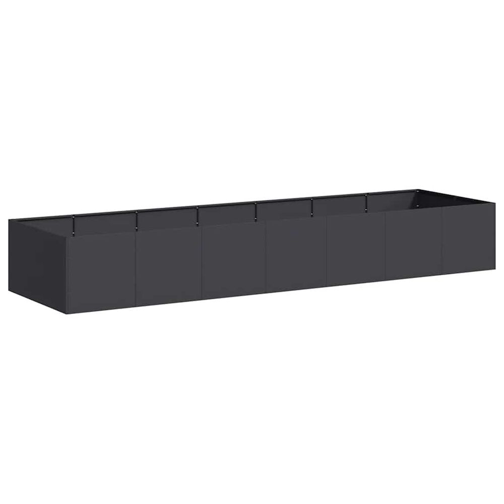 Jardinière d'extérieur noir 280x80x40 cm acier