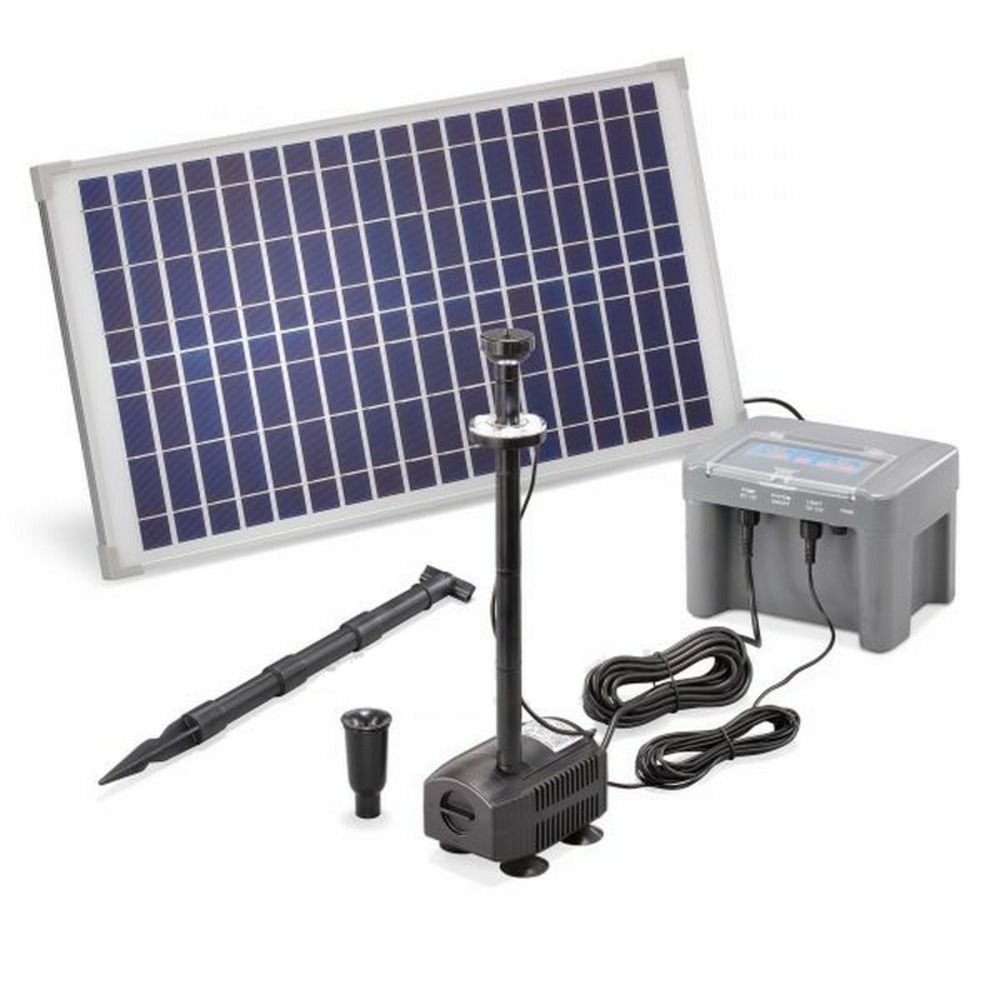 Kit pompe solaire fountain pro avec batterie 12v et led 630l-25w