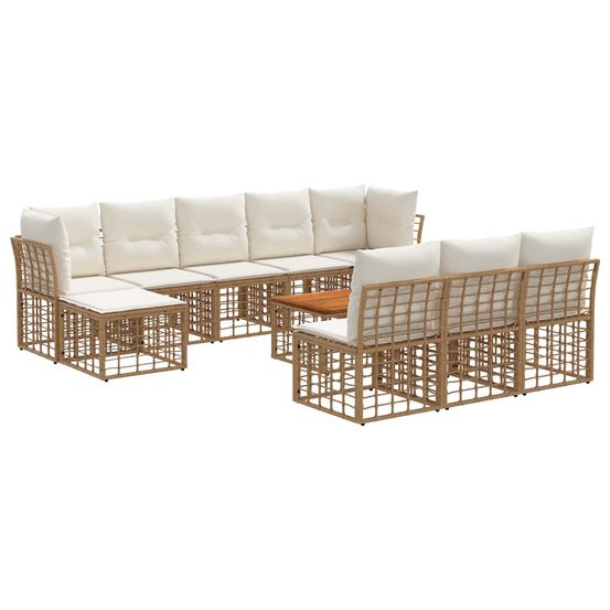 Ensemble de canapés d'extérieur 11 pc blanc naturel et crème