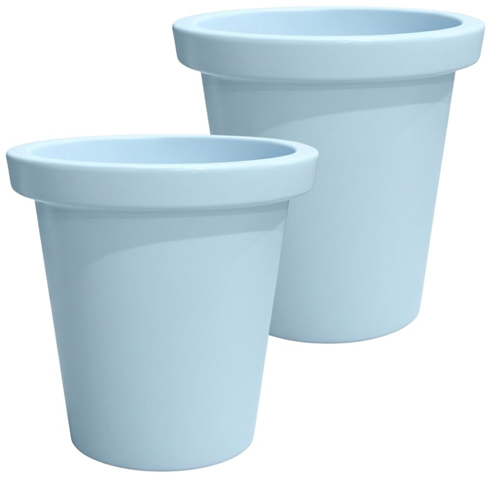 Pot de fleurs rond xxl delight 420l- lot de 2 - plast'up rotomoulage
