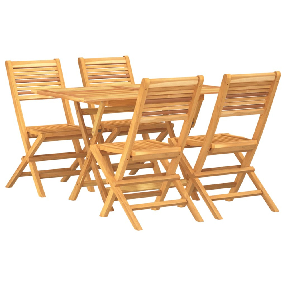 Ensemble à manger de jardin 5 pcs bois de teck massif