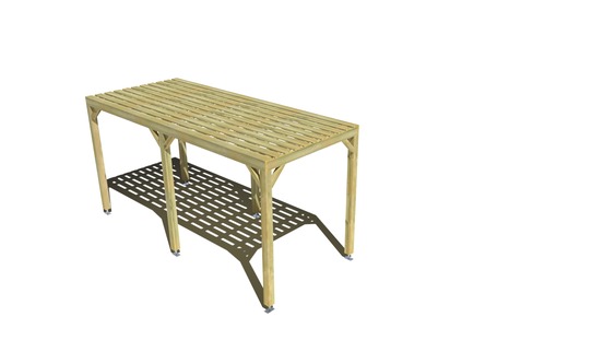 Pergola bois • 2m x 5m • indépendante • sens largeur • platelage bois • livraison comprise