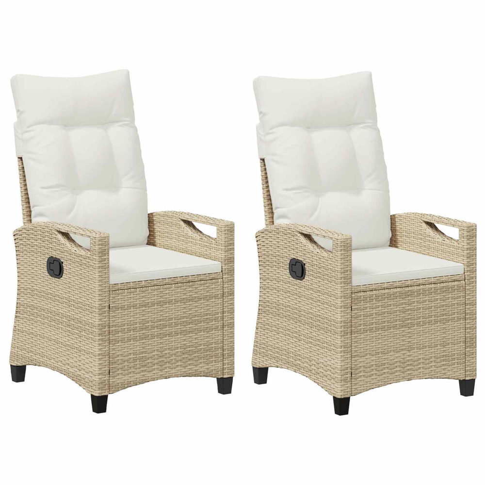 Chaise de jardin 2 pcs beige et crème 56 x 60 x 112 cm