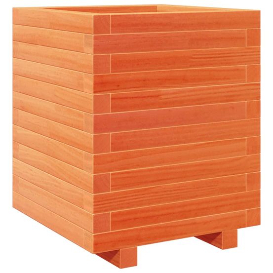 Jardinière d'extérieur cire marron 40x40x49,5 cm bois de pin massif