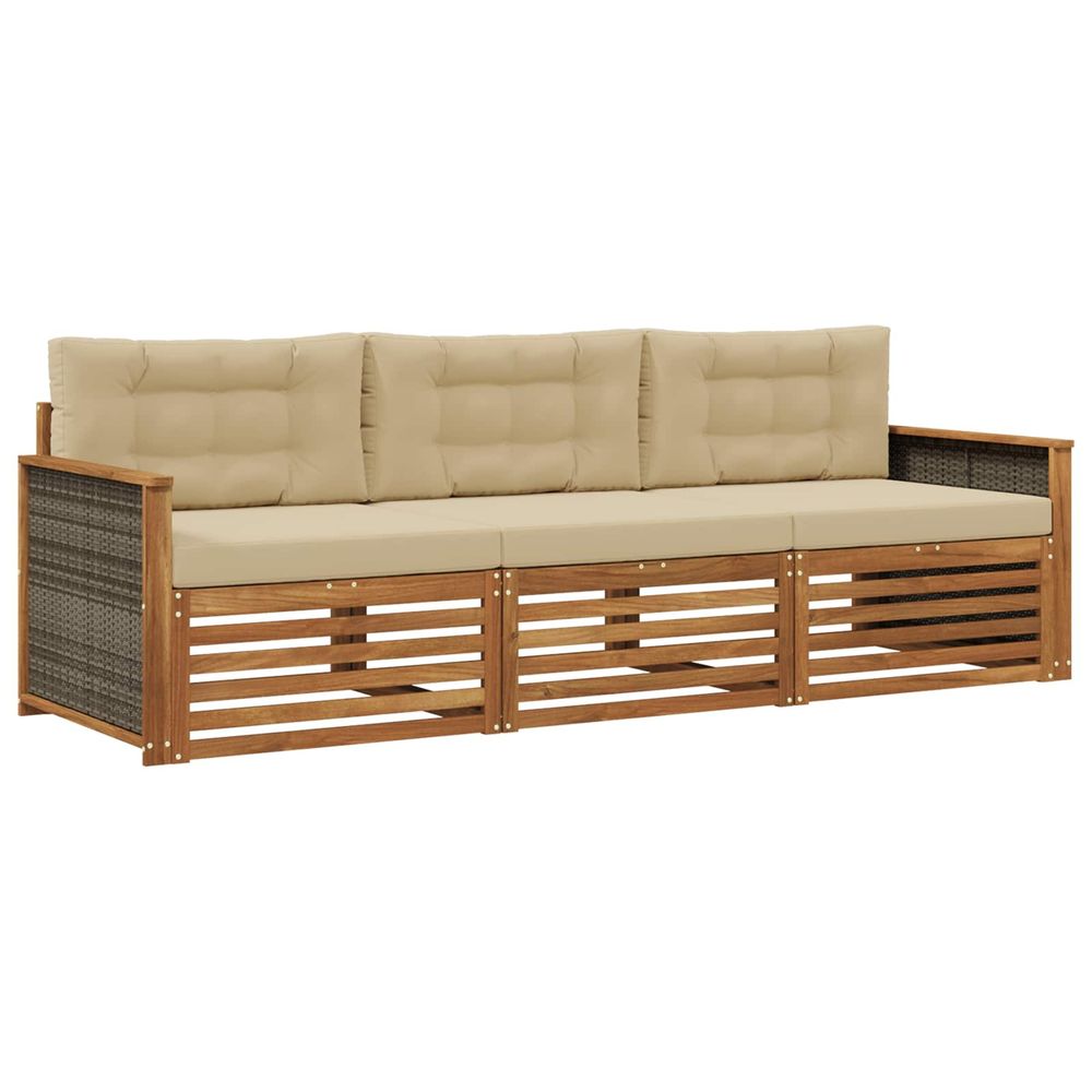 Ensemble de canapés d'extérieur 3 pc naturel et beige