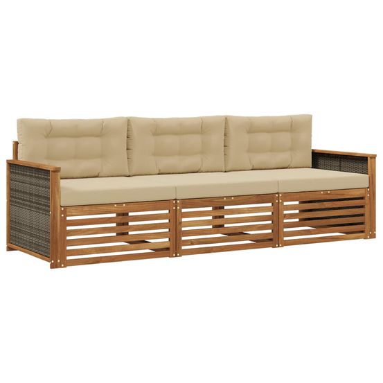 Ensemble de canapés d'extérieur 3 pc naturel et beige