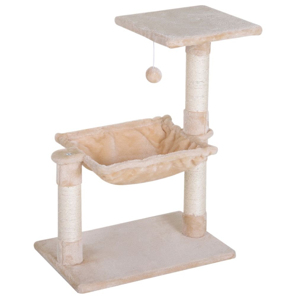 Arbre à chat compact 70 cm avec hamac plateforme et griffoirs sisal ...
