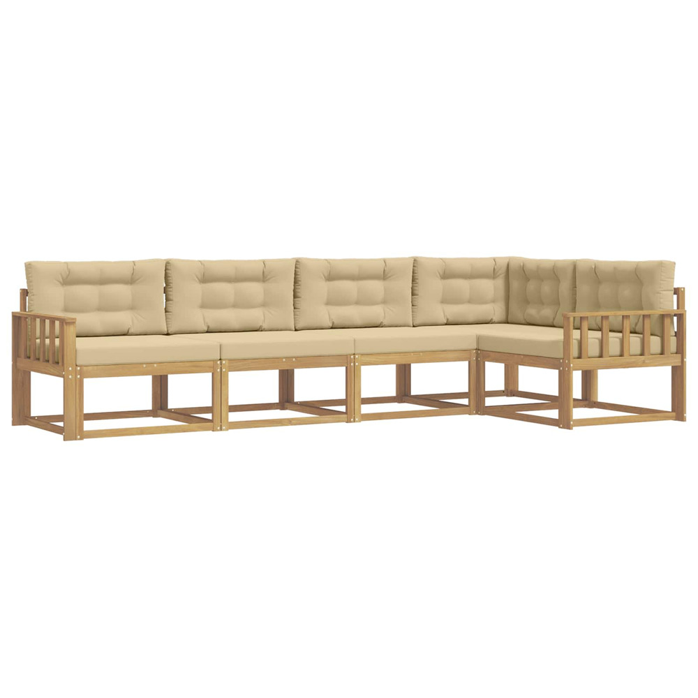 Ensemble de canapés d'extérieur 4 pcs blanc et beige polyester